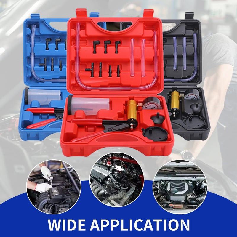 Gnhydxfe Brake Bleeder Kit with Hand Held Vacuum Pump and Adapters  with Vacuum Brake Bleeder Pump Pressure Gauge for Automotive Car Motorbike(Black) - Image 5
